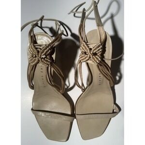 Martinez Valero Tan Strap Up Heels Vintage Sz 6